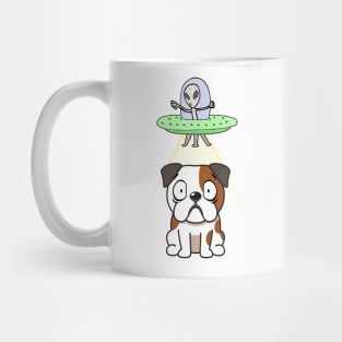 Funny bulldog is being abducted by aliens Mug